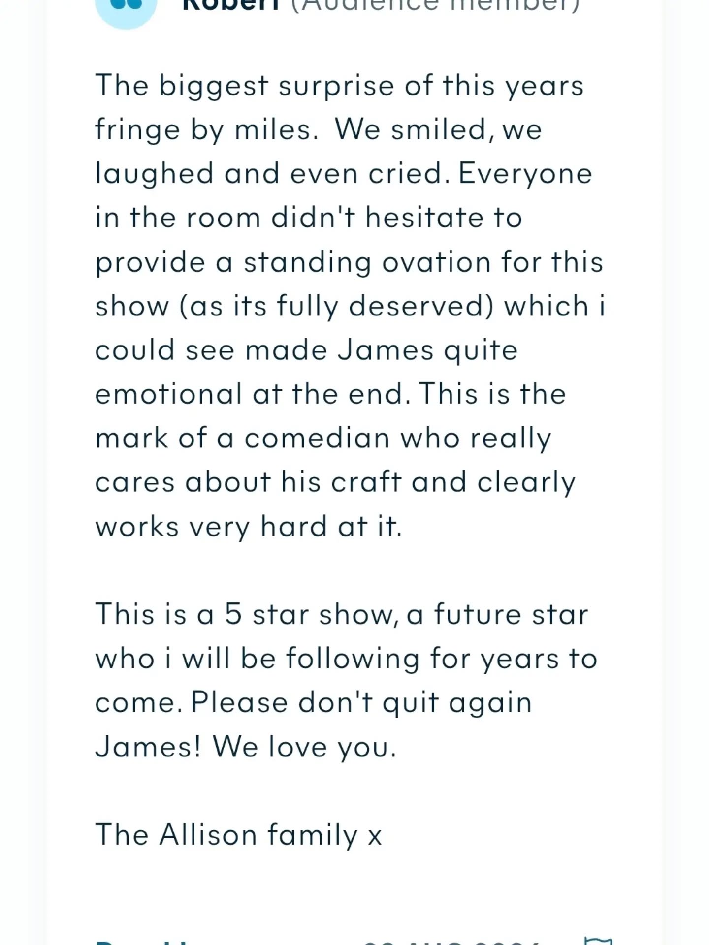 Wow, so fucking humbled #edfringe